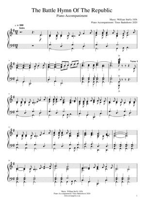 The Battle Hymn Of The Republic - Piano Accompaniment in G and A