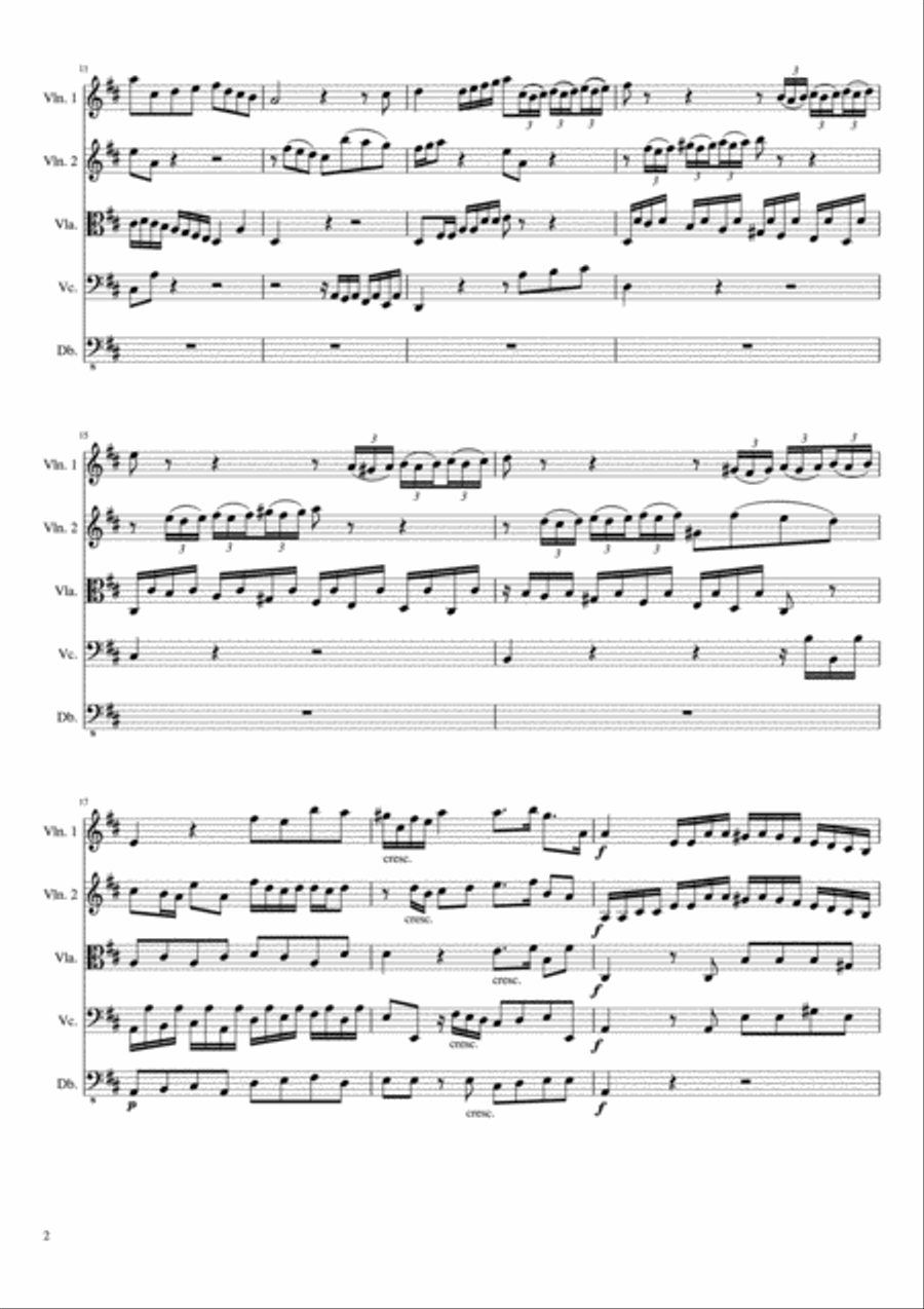 Brandenburg Concerto No. 5, Movement 1 String Orchestra scores gallery preview page 3