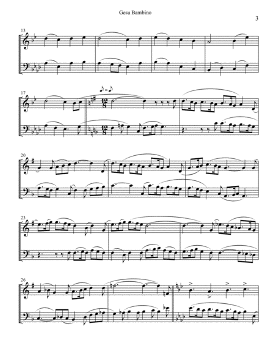 Gesu Bambino - Mixed Brass Duo Brass Duet scores gallery preview page 3