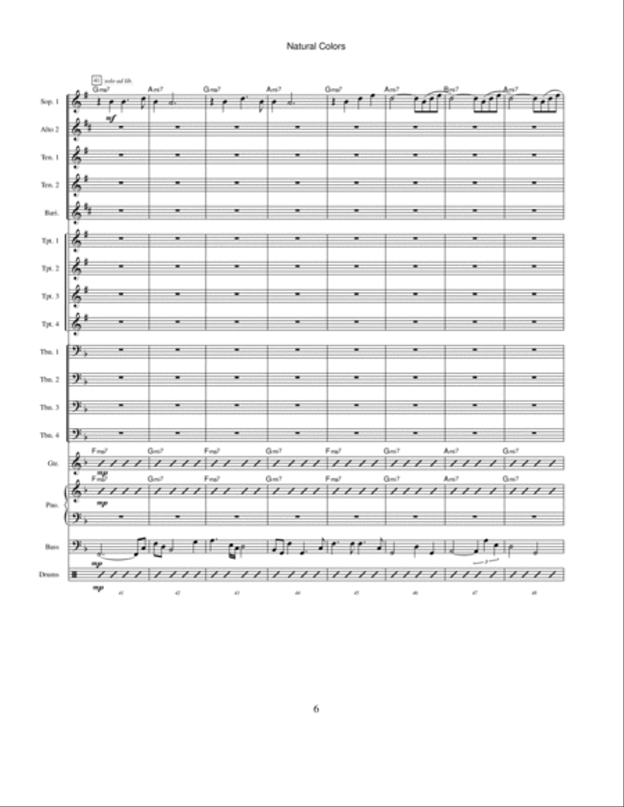 Natural Colors (original version) Jazz Ensemble scores gallery preview page 6