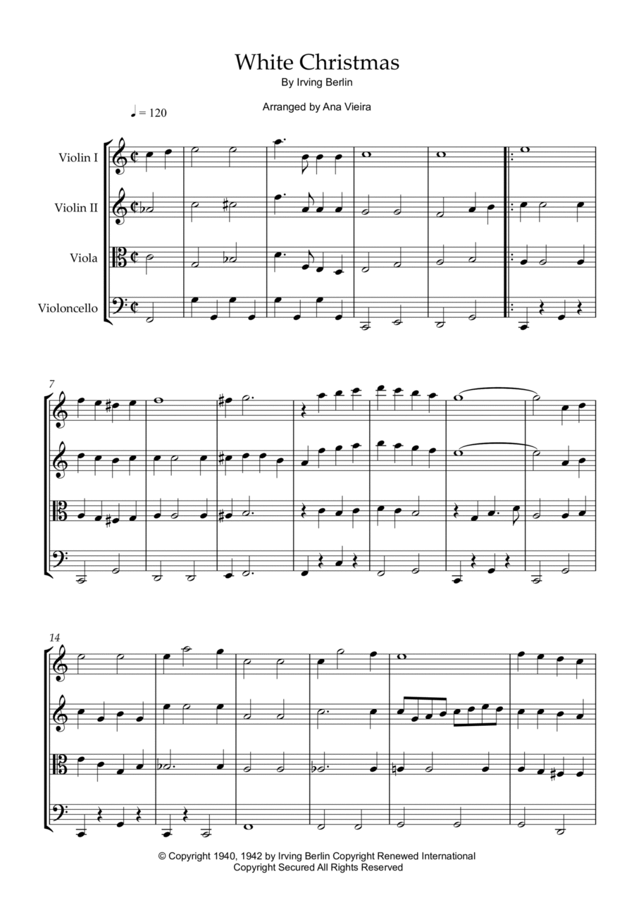 White Christmas White Christmas String Quartet scores gallery preview page 1