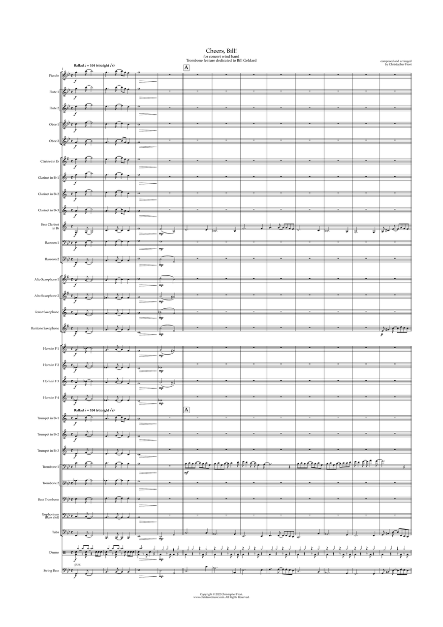 Cheers, Bill! (concert band) Concert Band scores gallery preview page 1