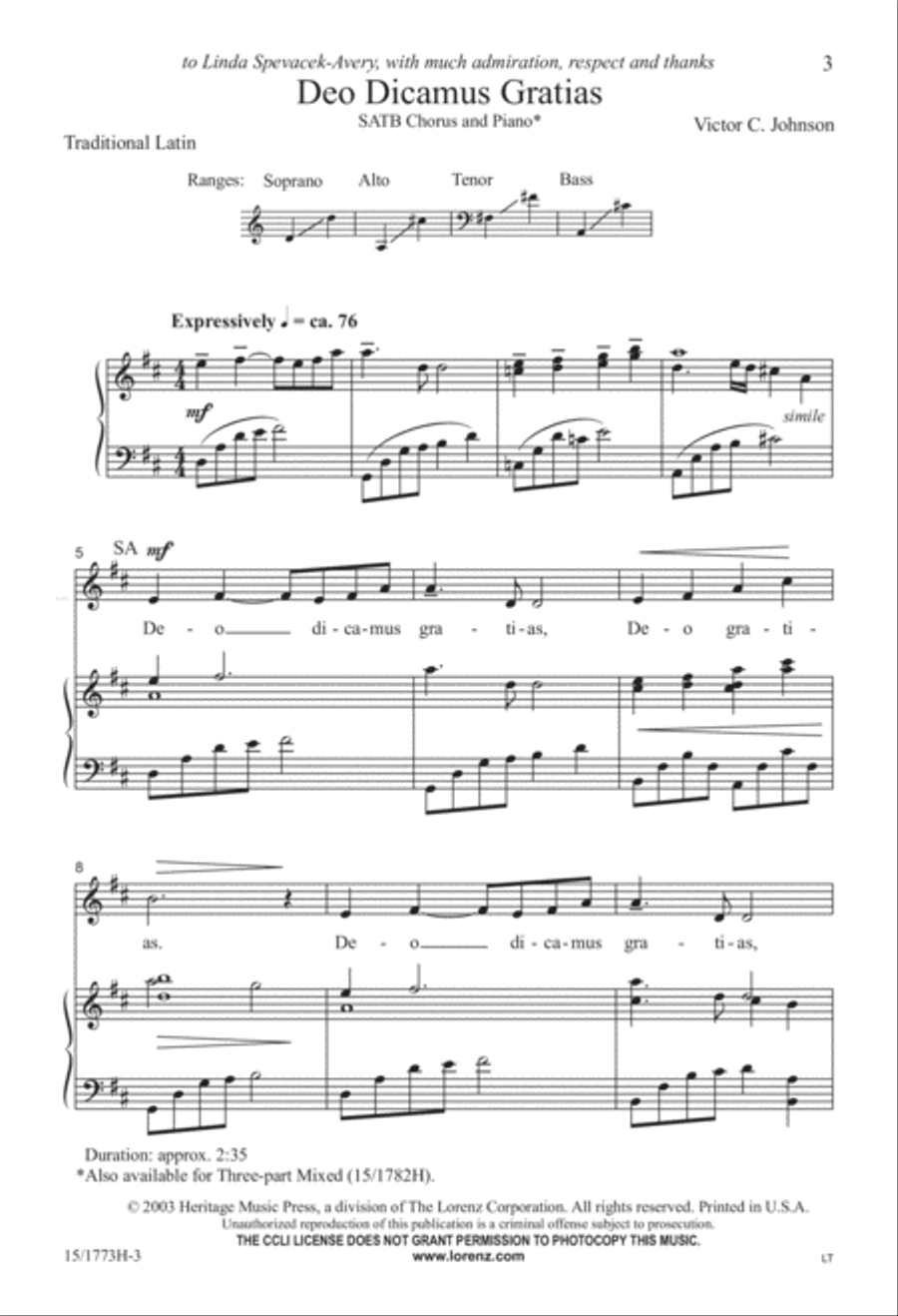 Deo Dicamus Gratias Deo Dicamus Gratias 4-Part scores gallery preview page 3