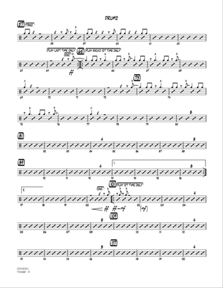 Voyage - Drums Voyage - Drums Drums scores gallery preview page 2