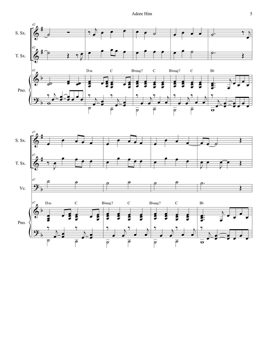 Adore Him Woodwind Duet scores gallery preview page 5