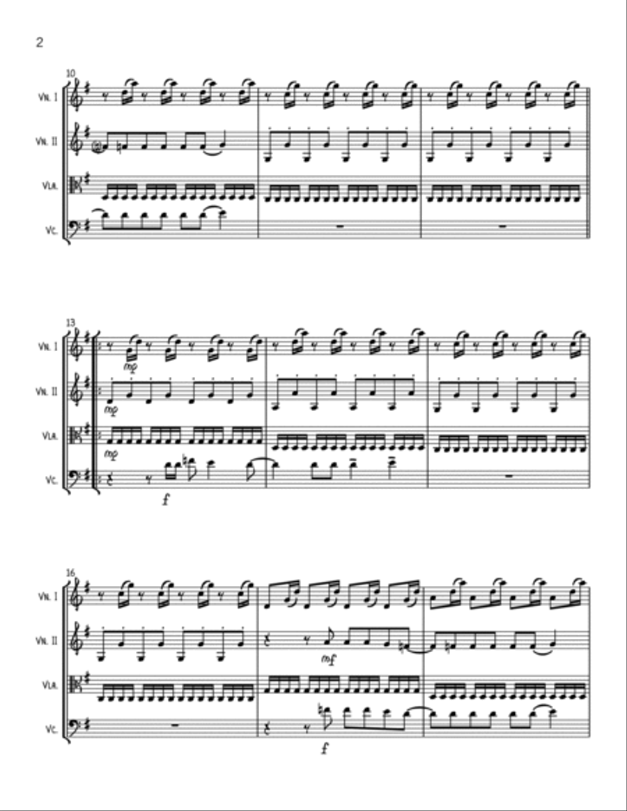 Dancing On My Own String Quartet scores gallery preview page 2