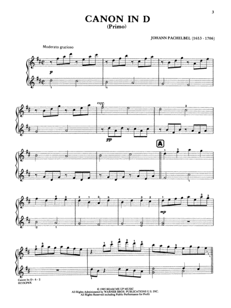 Canon in D (Pachelbel's Canon) by Johann Pachelbel Small Ensemble - Sheet Music