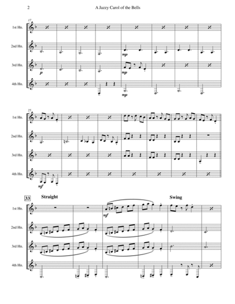 Carol of the Bells (Jazz Waltz for Horn Quartet) image number null