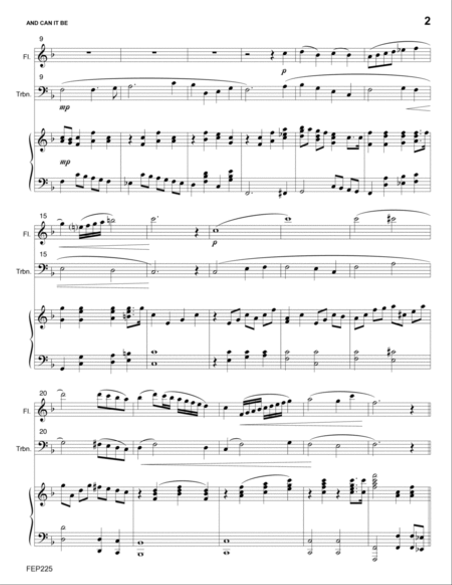 AND CAN IT BE - FLUTE and TROMBONE (or Baritone TC) with Piano Accompaniment Flute scores gallery preview page 2