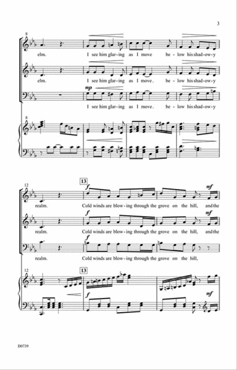 The Raven Watches Me The Raven Watches Me 3-Part scores gallery preview page 3