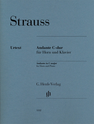 Book cover for Strauss - Andante In C Major Horn/Piano