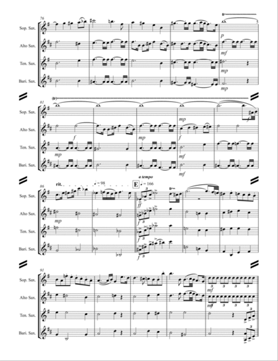 Lohengrin – Prelude to Act III (for Saxophone Quartet SATB) Saxophone Quartet scores gallery preview page 6