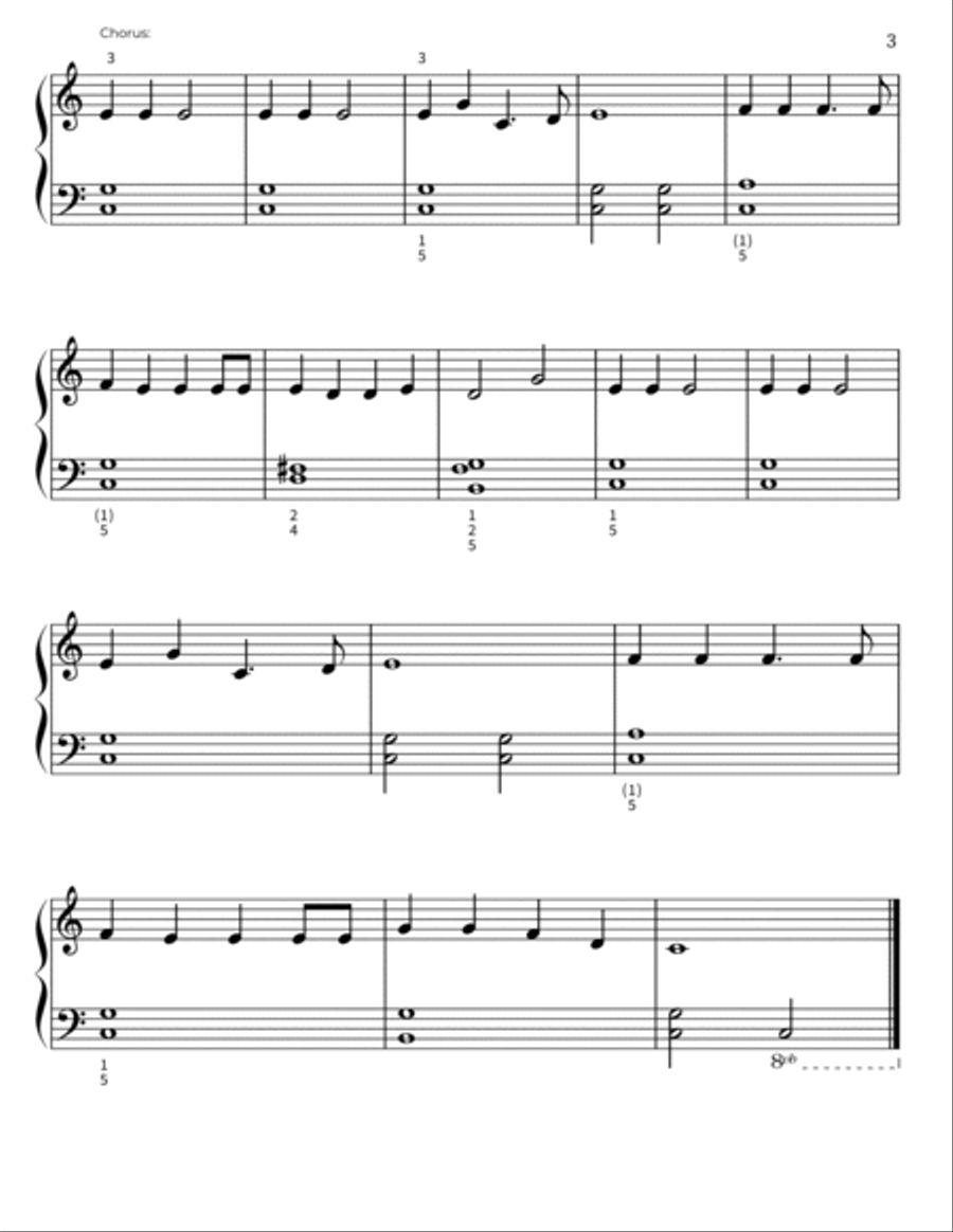 JINGLE BELLS (3 levels plus a Variation) Easy Piano scores gallery preview page 5