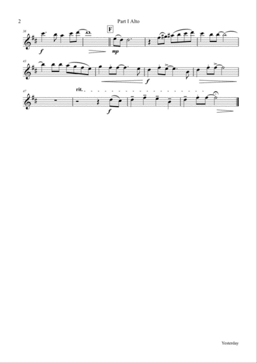 Yesterday Woodwind Quartet scores gallery preview page 5
