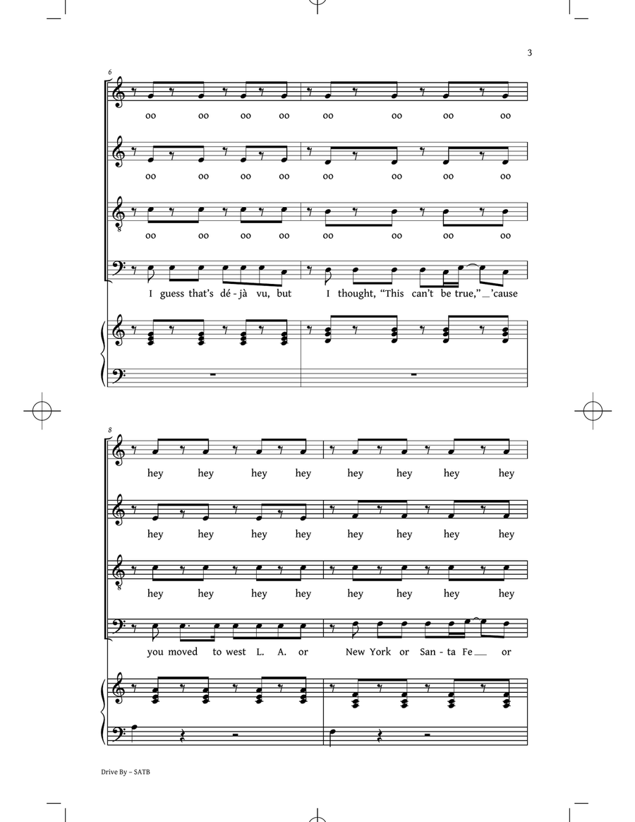 Drive By Drive By 4-Part scores gallery preview page 2
