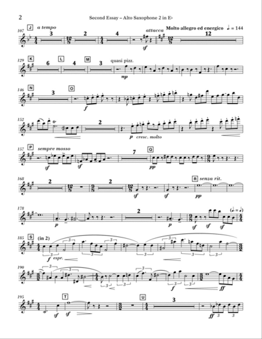 Second Essay - Eb Alto Saxophone 2 Concert Band scores gallery preview page 2
