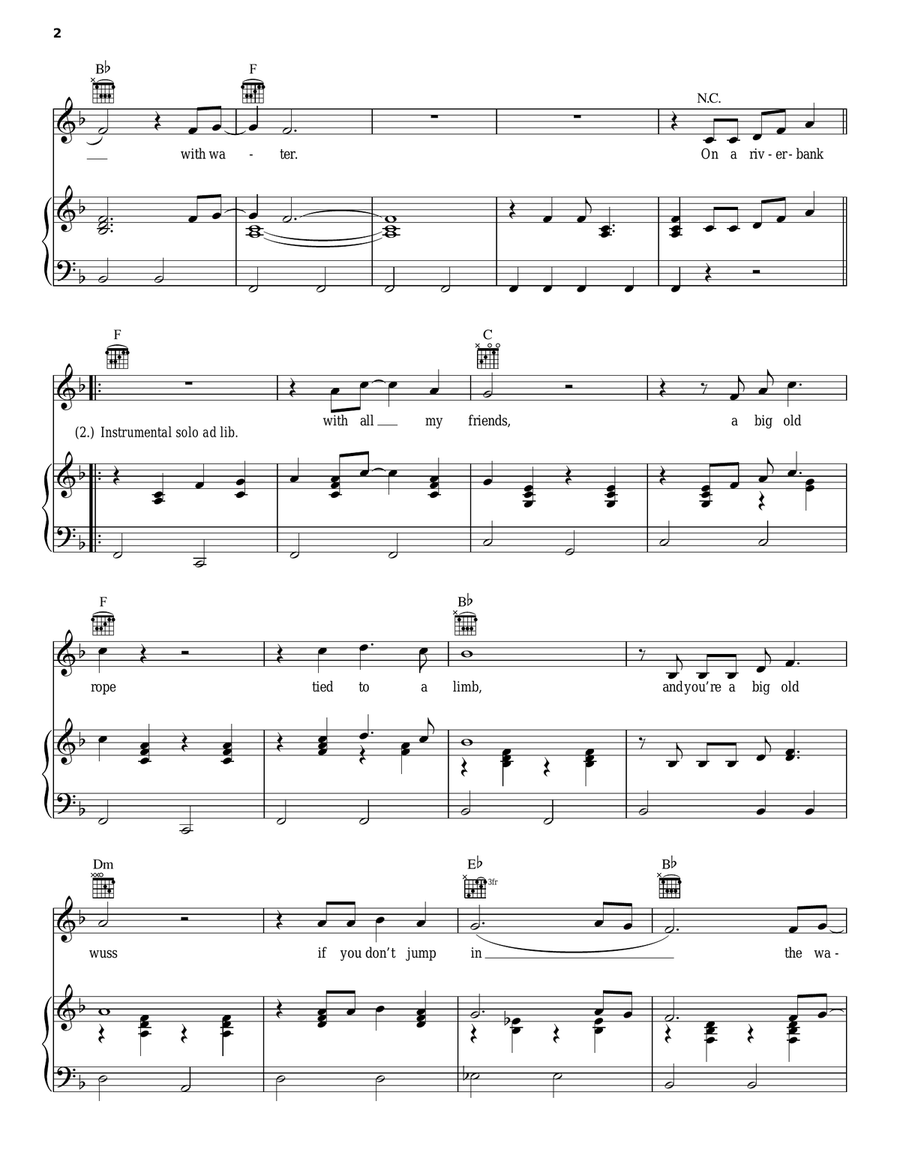 Water Water Piano, Vocal, Guitar scores gallery preview page 2