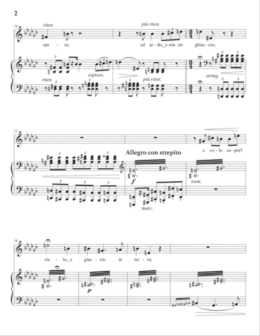 LISZT: Pace non trovo, S. 270 (first version, transposed to G-flat major) Voice scores gallery preview page 3