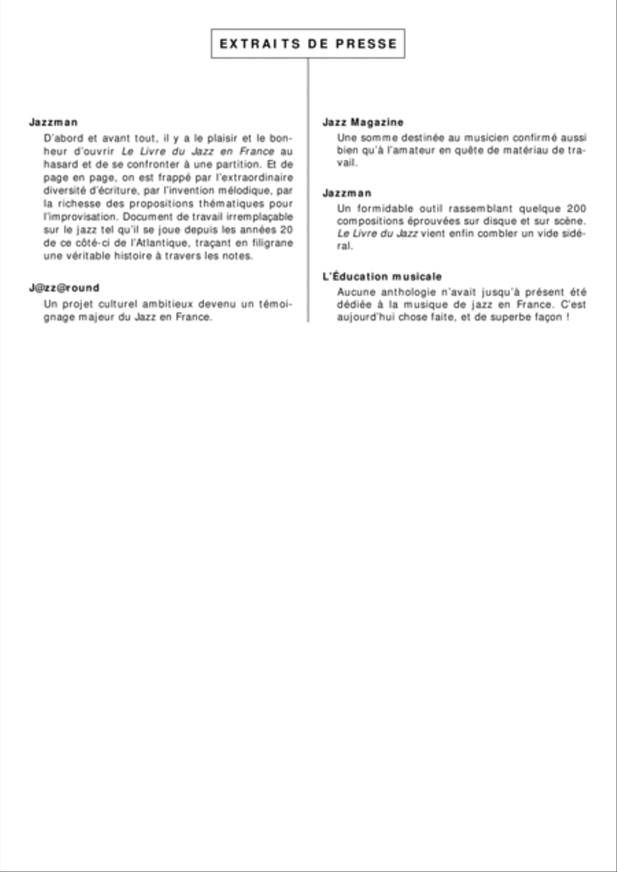 Livre du Jazz en France Livre du Jazz en France Score scores gallery preview page 12