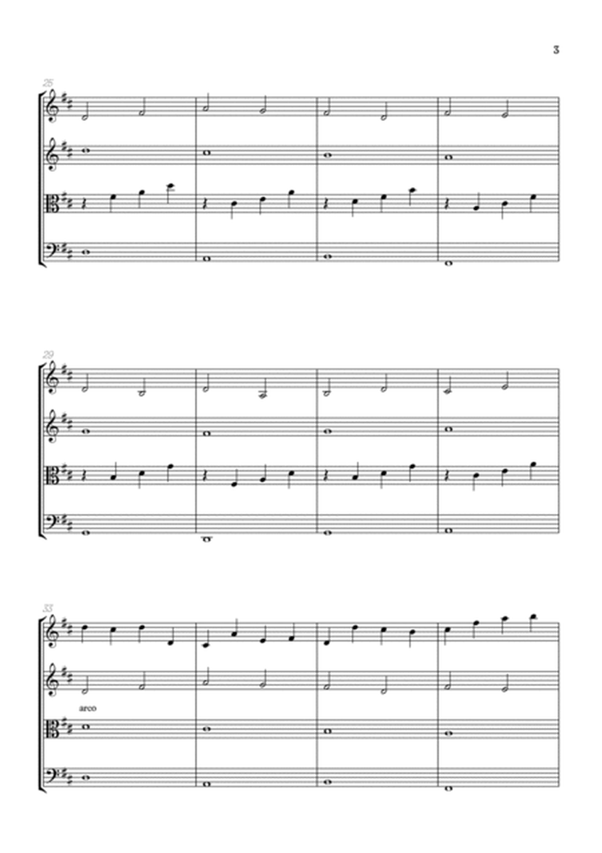 Pachelbel Canon in D • strings quartet sheet music image number null