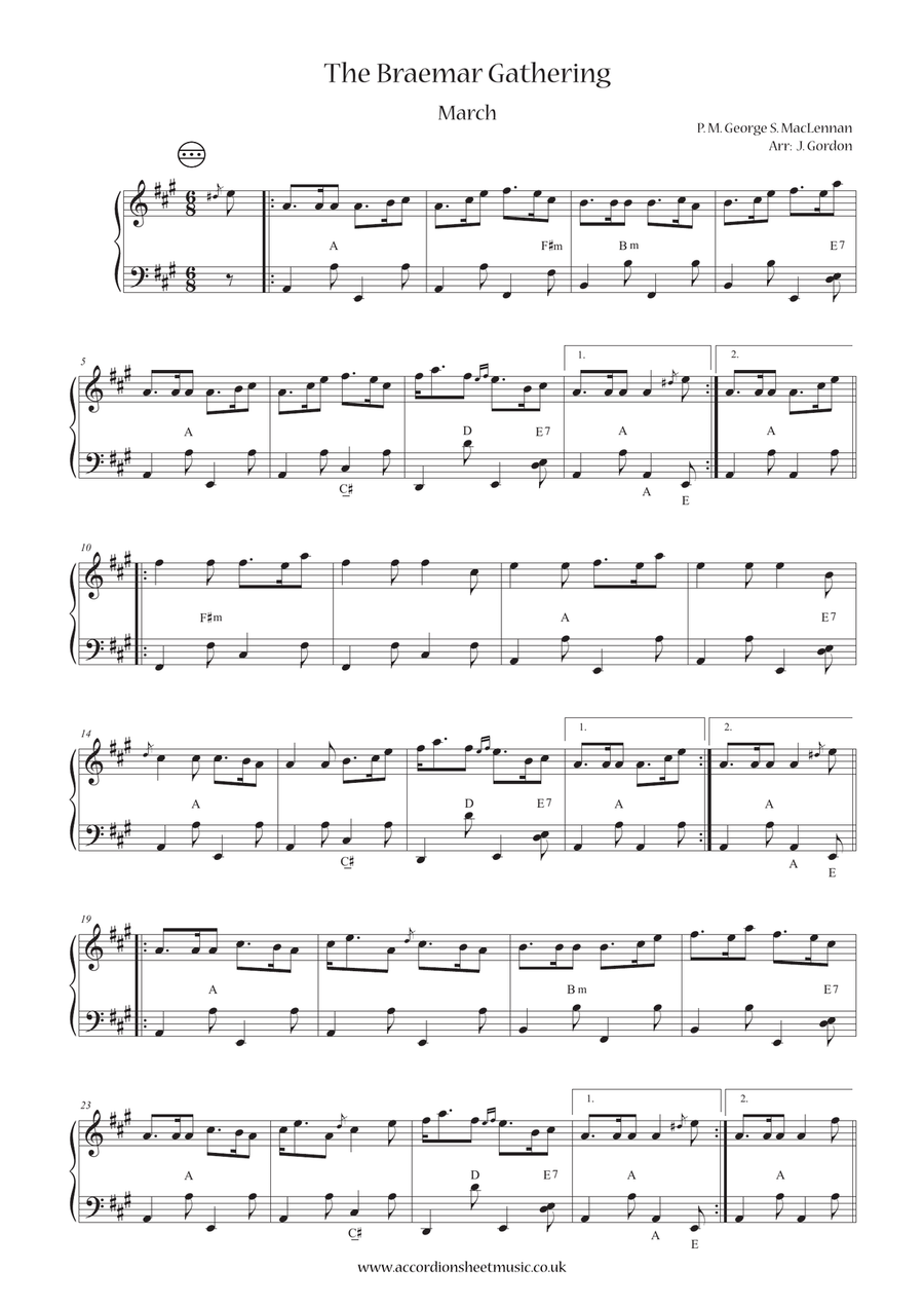 The Braemar Gathering Accordion scores gallery preview page 1