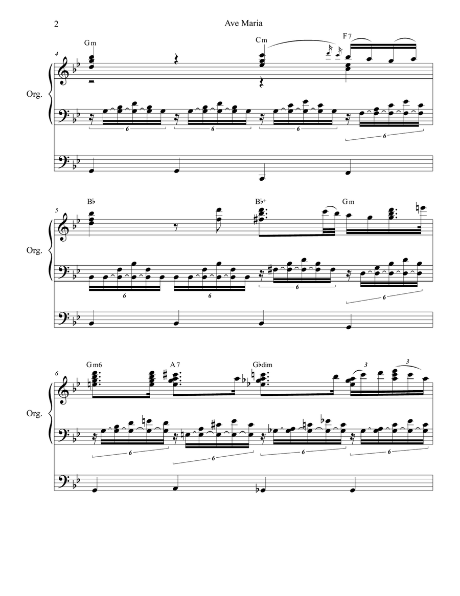 Ave Maria (Organ Solo) Organ Solo scores gallery preview page 2