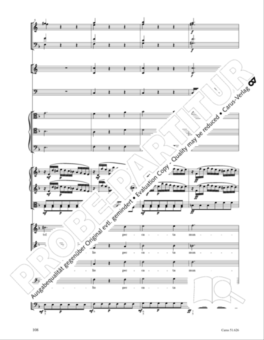 Missa longa in C major (Missa longa in C) 4-Part scores gallery preview page 120