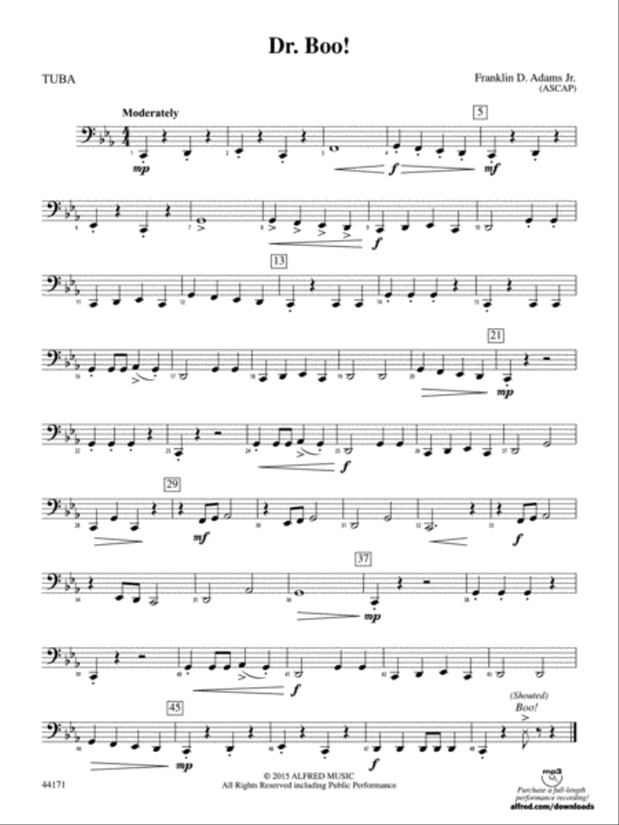 Doctor Boo!: Tuba Doctor Boo!: Tuba Concert Band scores gallery preview page 1