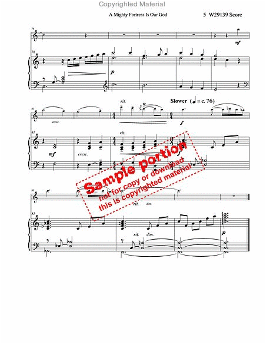 A Mighty Fortress Is Our God Flute Solo scores gallery preview page 5