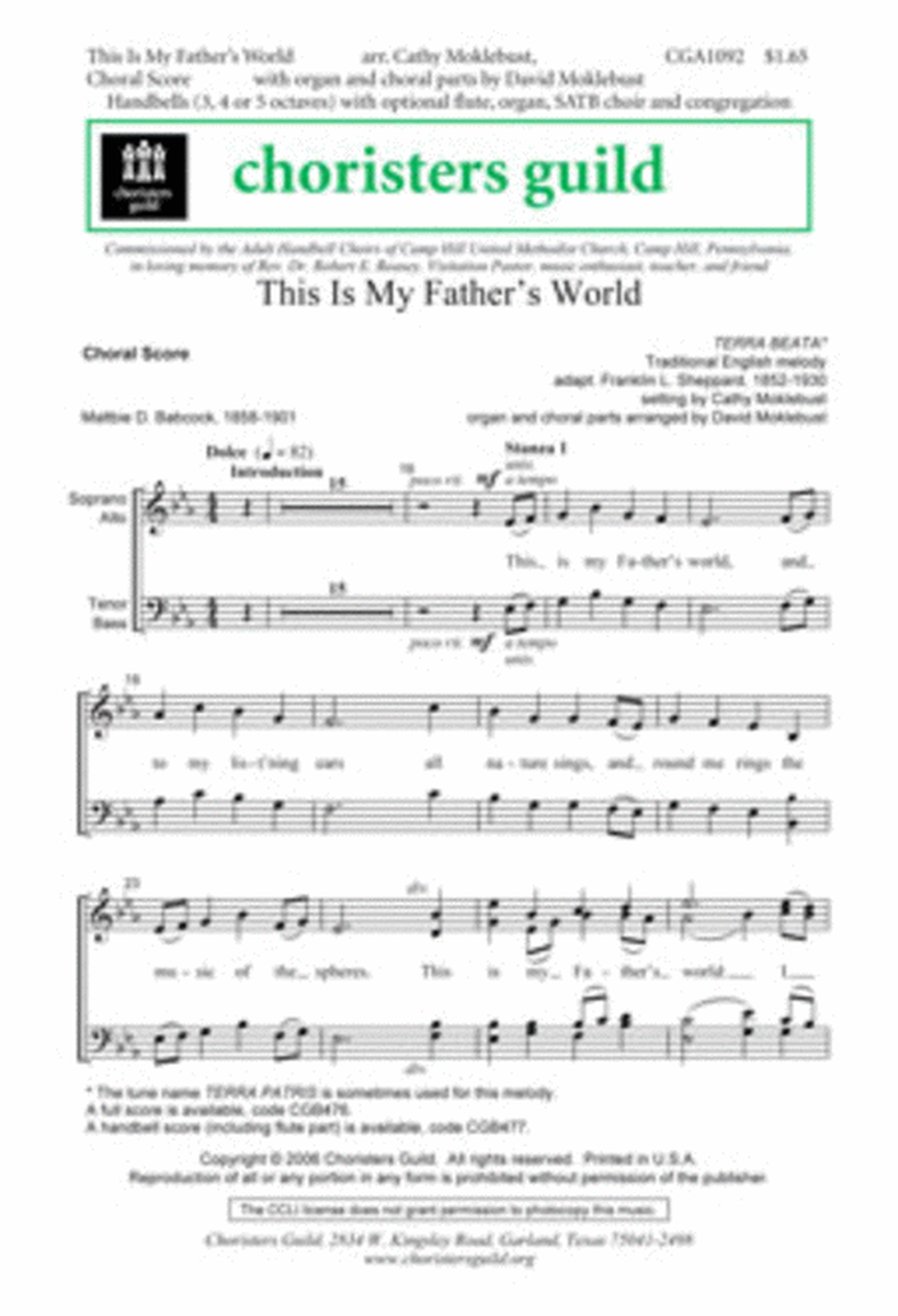 This Is My Father's World - Choral Score image number null
