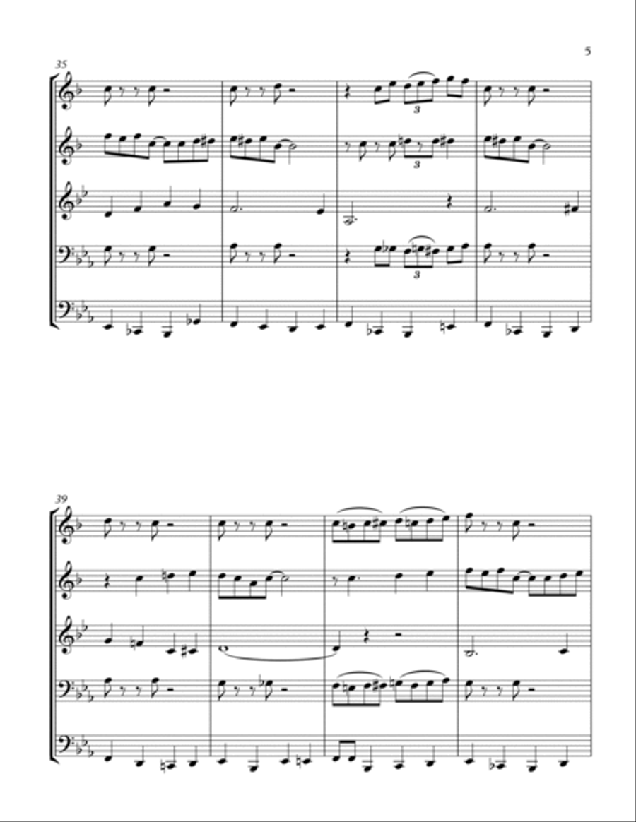 Play a Simple Melody Brass Ensemble scores gallery preview page 5