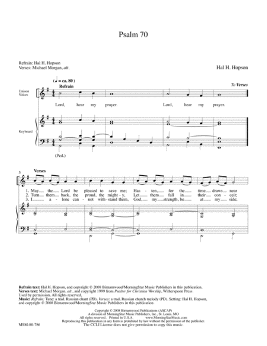 Psalm 70 4-Part scores gallery preview page 1