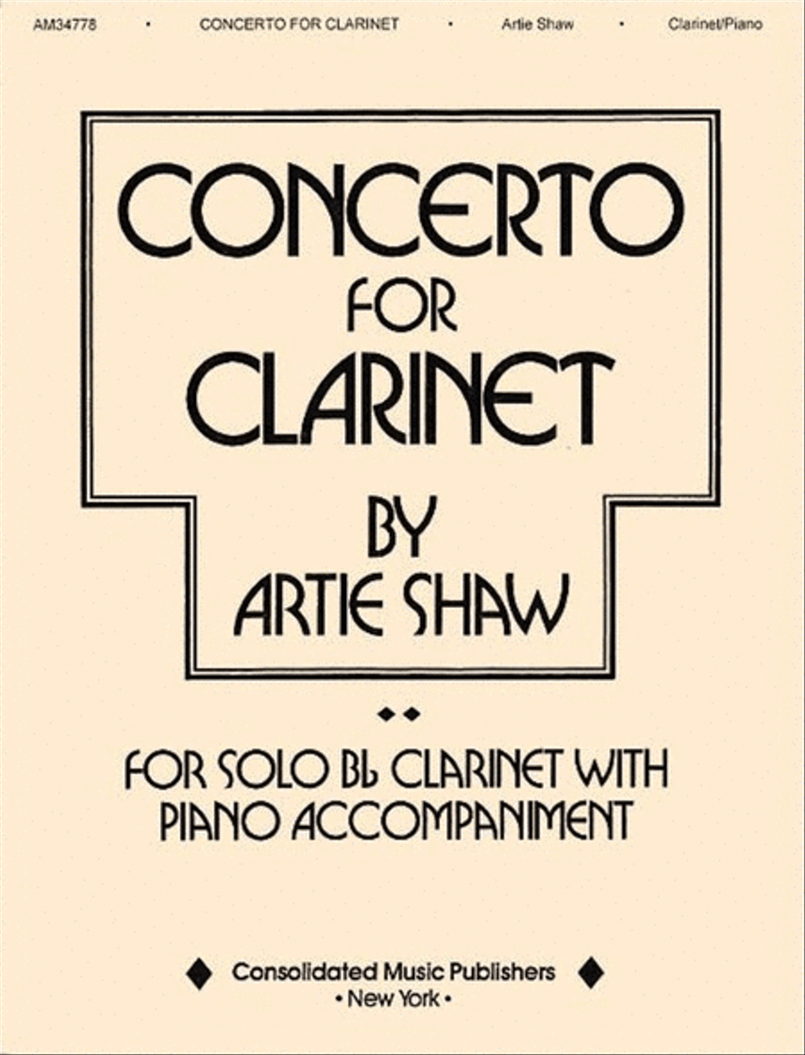 Artie Shaw - Concerto For Clarinet/Piano Clarinet Solo scores gallery preview page 1