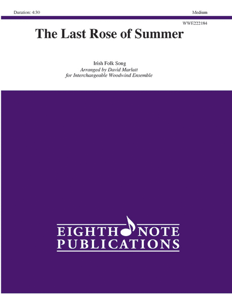 The Last Rose of Summer Woodwind Ensemble scores gallery preview page 1