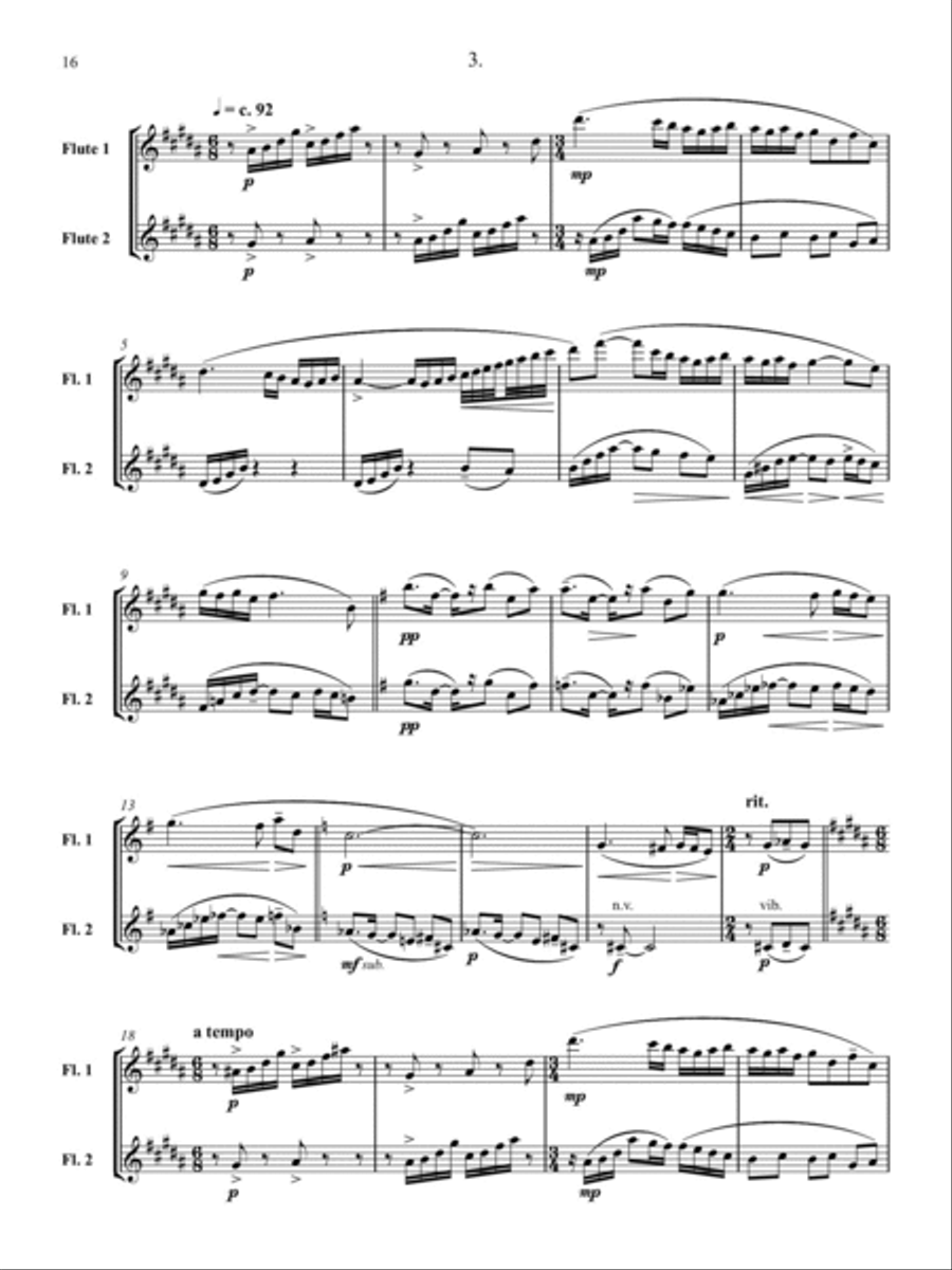 Seeing Double for Two Flutes and Two Harps Flute Duet scores gallery preview page 4