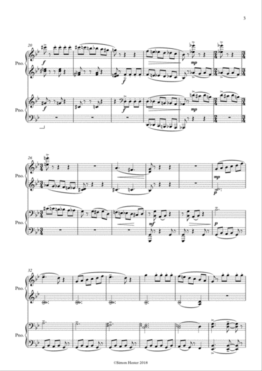 2 Christmas Duets for Piano (4 Hands) Piano Duet scores gallery preview page 3