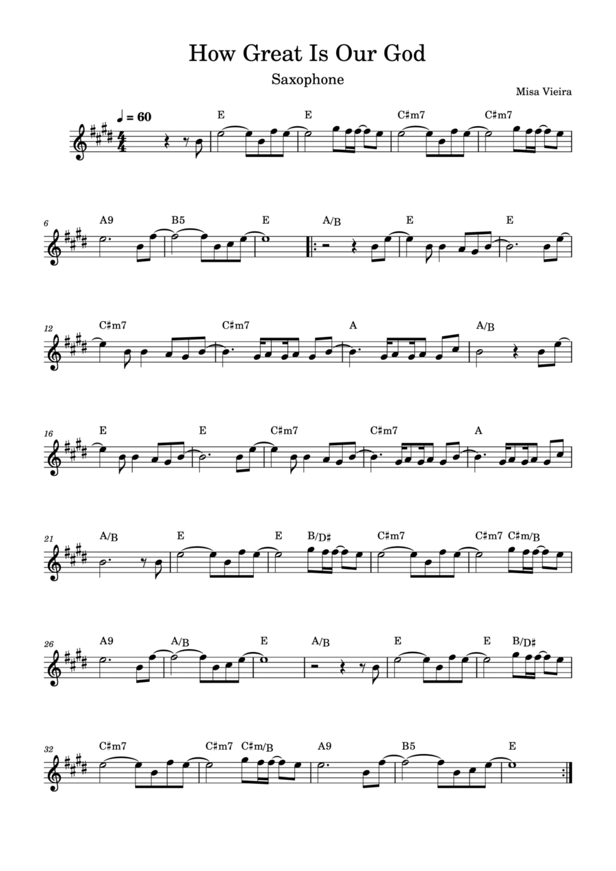 How Great Is Our God Alto Saxophone scores gallery preview page 1