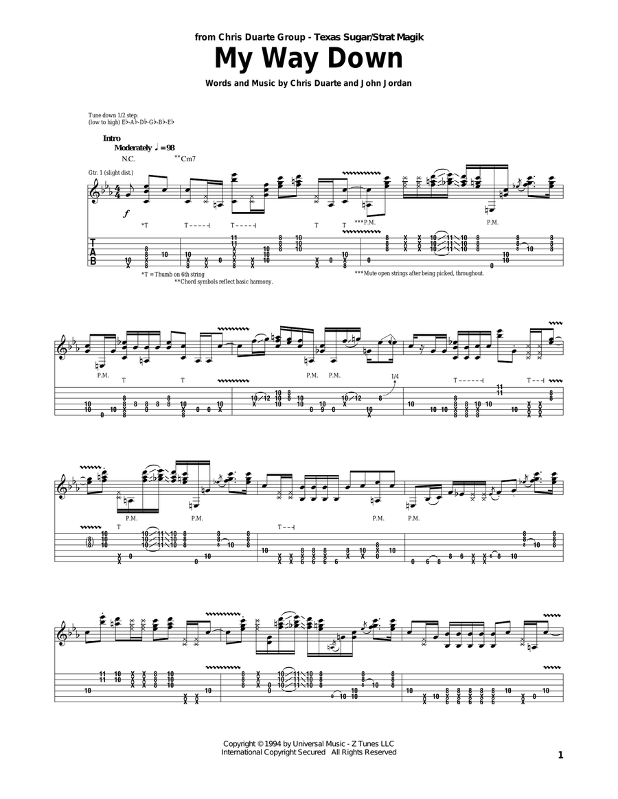 My Way Down Acoustic Guitar scores gallery preview page 1