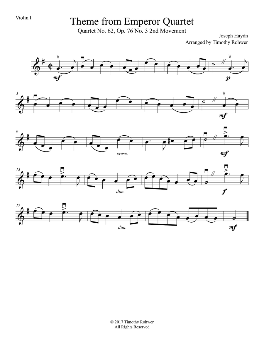 Emperor Quartet Theme String Quartet scores gallery preview page 4
