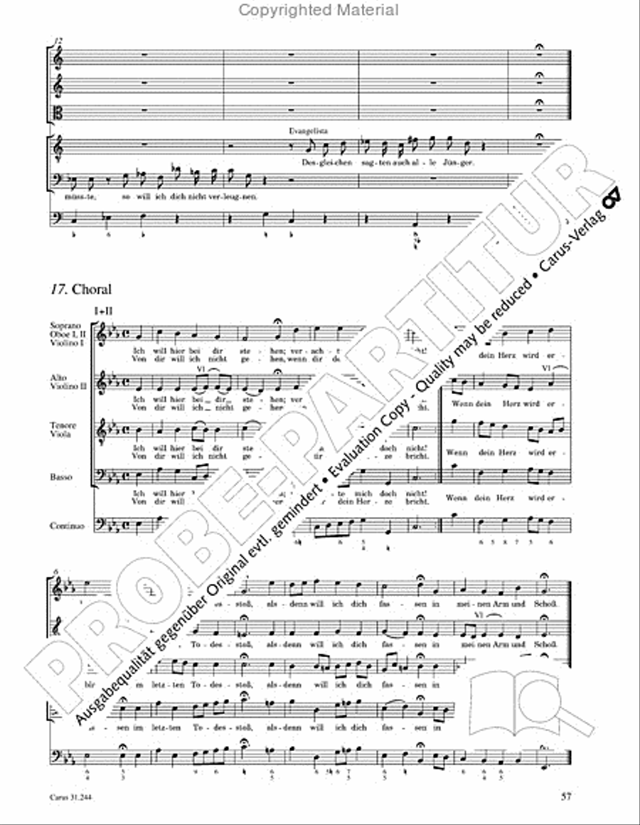 St. Matthew Passion (Matthaus-Passion) 4-Part scores gallery preview page 59