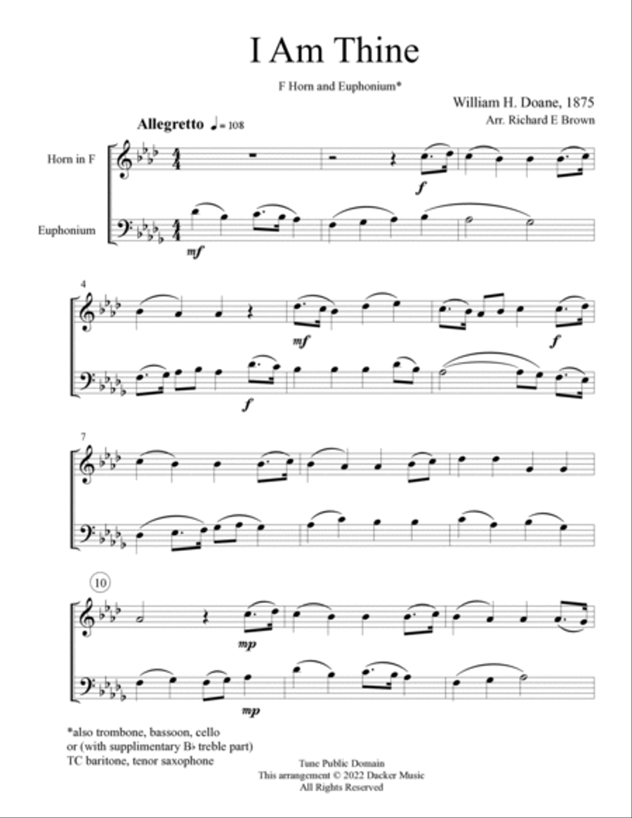 I Am Thine (Draw Me Nearer) Score and Parts scores gallery preview page 2