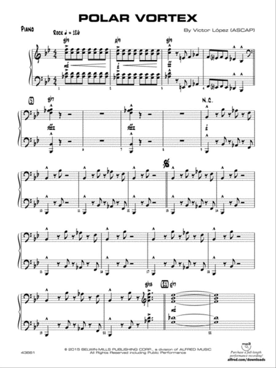 Polar Vortex: Piano Accompaniment Jazz Ensemble scores gallery preview page 1
