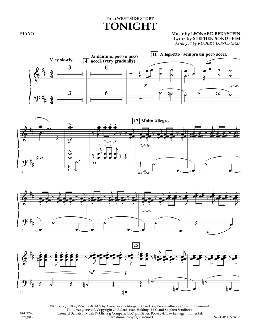 Tonight (from West Side Story) - Piano Orchestra scores gallery preview page 1