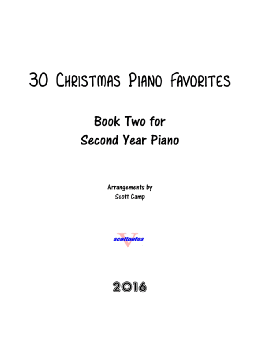 30 Christmas Piano Favorites for Second Year Piano Piano Method scores gallery preview page 1