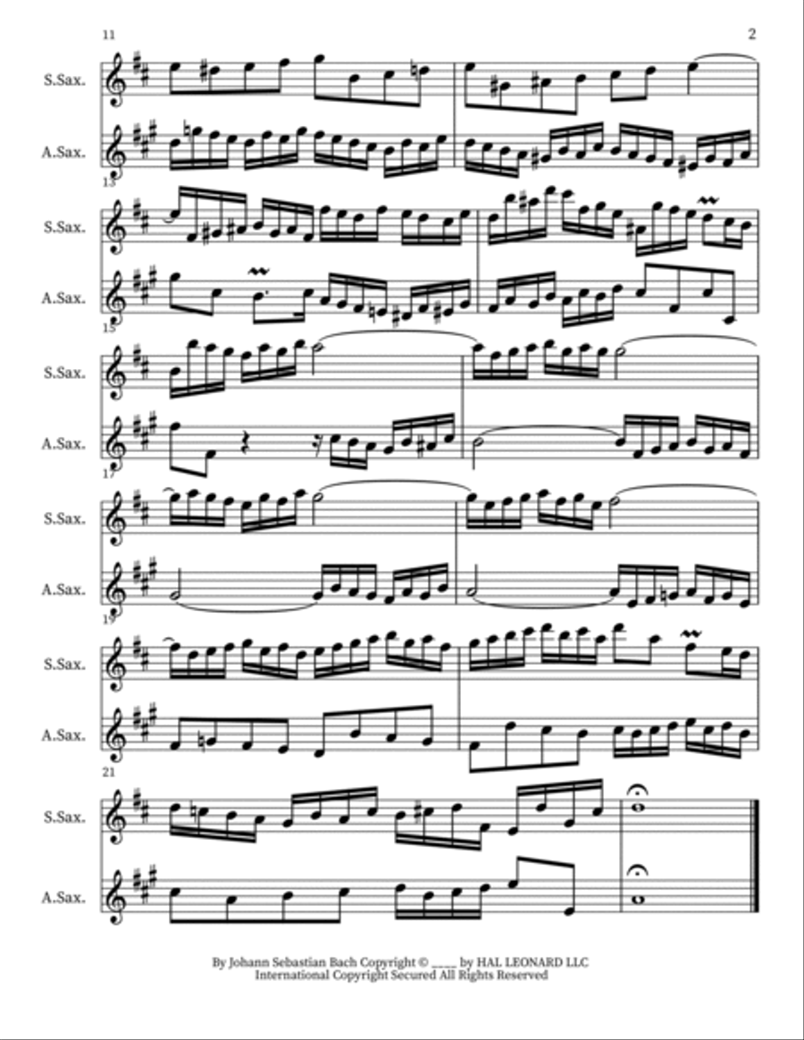 Two Part Invention In C Major Woodwind Duet scores gallery preview page 2