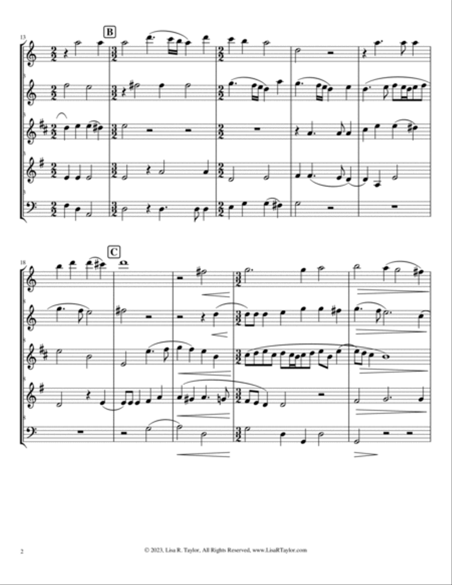 Diligam te Domine Woodwind Quintet scores gallery preview page 2