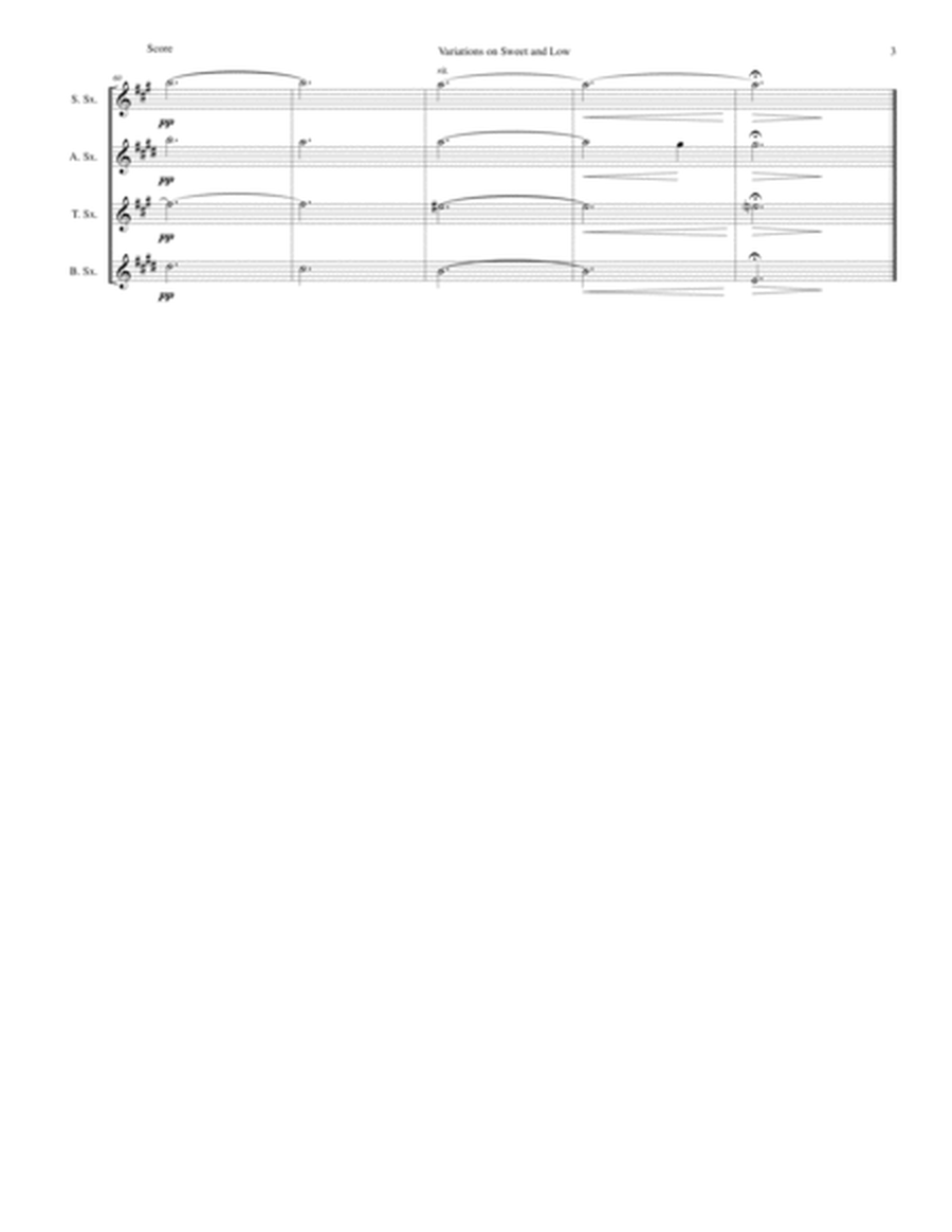 Variations on Joseph Barnby’s Sweet and Low for saxophone quartet image number null