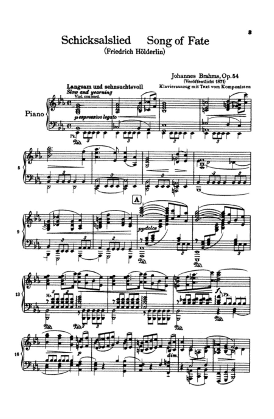 Song of Fate (Schicksalslied), Op. 54