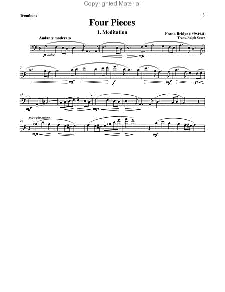Four Pieces for Trombone & Piano Piano Accompaniment scores gallery preview page 3