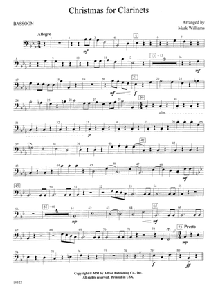 Christmas for Clarinets: Bassoon